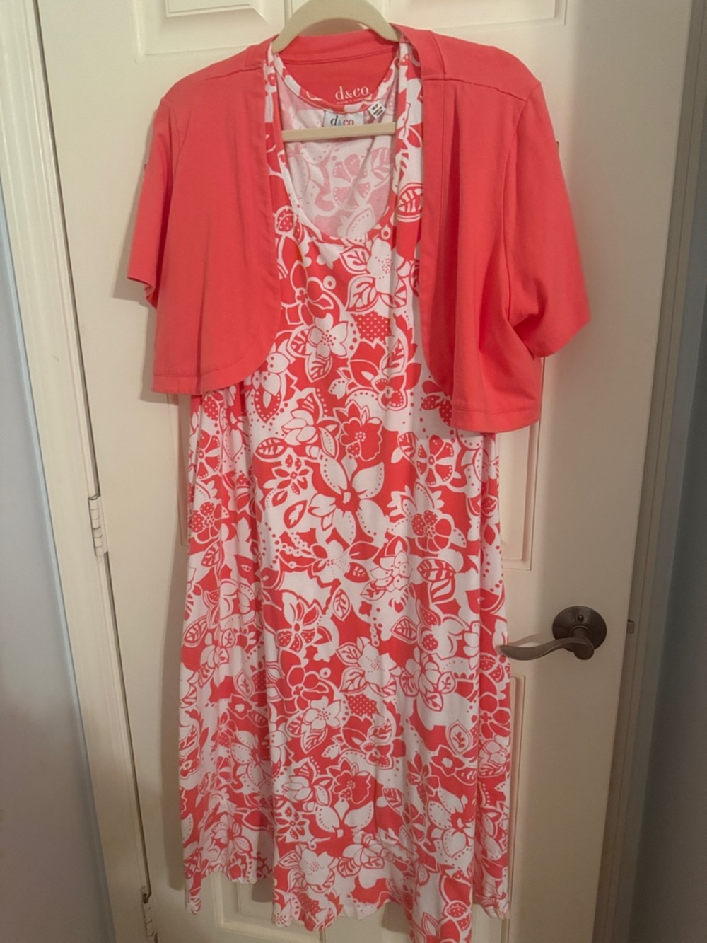 d.s.co Coral Floral Maxi Dress with Matching Bolero